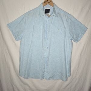 Denim & Flower Ricky Singh Men's Blue Short Sleeved Casual Shirt Size Large